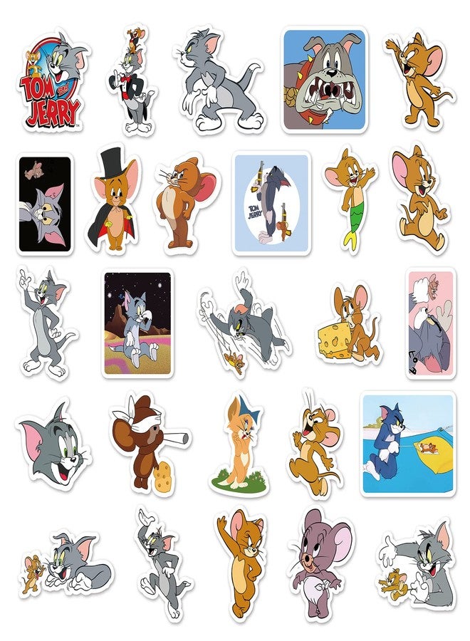 Ash & Roh Cute Cartoon Stickers for Kids, 50 Pcs Cute Stickers for Water Bottles - Cute Stickers Pack Gift for Kids Teen Birthday Party (Tom & Jerry) - Image 5